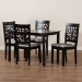 Baxton Studio Jackson Modern and Contemporary Grey Fabric Upholstered and Espresso Brown Finished Wood 5-Piece Dining Set - BSORH310C-Grey/Dark Brown-5PC Dining Set