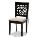 Baxton Studio Jackson Modern and Contemporary Sand Fabric Upholstered and Espresso Brown Finished Wood 4-Piece Dining Chair Set - BSORH310C-Sand/Dark Brown-DC-4PK