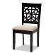 Baxton Studio Jackson Modern and Contemporary Sand Fabric Upholstered and Espresso Brown Finished Wood 5-Piece Dining Set - BSORH310C-Sand/Dark Brown-5PC Dining Set