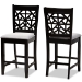 Baxton Studio Devon Modern and Contemporary Grey Fabric Upholstered and Espresso Brown Finished Wood 2-Piece Counter Height Pub Chair Set