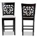 Baxton Studio Devon Modern and Contemporary Grey Fabric Upholstered and Espresso Brown Finished Wood 2-Piece Counter Height Pub Chair Set - BSORH310P-Grey/Dark Brown-PC