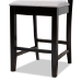 Baxton Studio Devon Modern and Contemporary Grey Fabric Upholstered and Espresso Brown Finished Wood 2-Piece Counter Height Pub Chair Set - BSORH310P-Grey/Dark Brown-PC