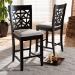 Baxton Studio Devon Modern and Contemporary Grey Fabric Upholstered and Espresso Brown Finished Wood 2-Piece Counter Height Pub Chair Set - BSORH310P-Grey/Dark Brown-PC