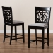 Baxton Studio Devon Modern and Contemporary Grey Fabric Upholstered and Espresso Brown Finished Wood 2-Piece Counter Height Pub Chair Set - BSORH310P-Grey/Dark Brown-PC