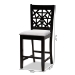 Baxton Studio Devon Modern and Contemporary Grey Fabric Upholstered and Espresso Brown Finished Wood 2-Piece Counter Height Pub Chair Set - BSORH310P-Grey/Dark Brown-PC
