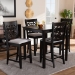 Baxton Studio Devon Modern and Contemporary Grey Fabric Upholstered and Espresso Brown Finished Wood 5-Piece Pub Dining Set - BSORH310P-Grey/Dark Brown-5PC Pub Set