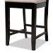 Baxton Studio Devon Modern and Contemporary Sand Fabric Upholstered and Espresso Brown Finished Wood 2-Piece Counter Height Pub Chair Set - BSORH310P-Sand/Dark Brown-PC