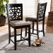 Baxton Studio Devon Modern and Contemporary Sand Fabric Upholstered and Espresso Brown Finished Wood 2-Piece Counter Height Pub Chair Set - BSORH310P-Sand/Dark Brown-PC