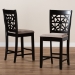 Baxton Studio Devon Modern and Contemporary Sand Fabric Upholstered and Espresso Brown Finished Wood 2-Piece Counter Height Pub Chair Set - BSORH310P-Sand/Dark Brown-PC