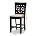 Baxton Studio Devon Modern and Contemporary Sand Fabric Upholstered and Espresso Brown Finished Wood 2-Piece Counter Height Pub Chair Set - BSORH310P-Sand/Dark Brown-PC