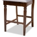 Baxton Studio Oscar Modern and Contemporary Grey Fabric Upholstered and Walnut Brown Finished Wood 2-Piece Counter Height Pub Chair Set - BSORH322P-Grey/Walnut-PC