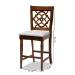 Baxton Studio Oscar Modern and Contemporary Grey Fabric Upholstered and Walnut Brown Finished Wood 2-Piece Counter Height Pub Chair Set - BSORH322P-Grey/Walnut-PC