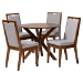 Baxton Studio Eira Modern Grey and Walnut Brown Wood 5-Piece Dining Set
