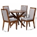 Baxton Studio Eira Modern Grey and Walnut Brown Wood 5-Piece Dining Set - BSOEira-Grey/Walnut-5PC Dining Set