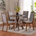 Baxton Studio Eira Modern Grey and Walnut Brown Wood 5-Piece Dining Set - BSOEira-Grey/Walnut-5PC Dining Set
