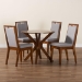 Baxton Studio Eira Modern Grey and Walnut Brown Wood 5-Piece Dining Set - BSOEira-Grey/Walnut-5PC Dining Set