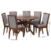 Baxton Studio Eira Modern Grey and Walnut Brown Wood 7-Piece Dining Set - BSOEira-Grey/Walnut-7PC Dining Set