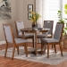 Baxton Studio Ana Modern Grey and Walnut Brown Wood 5-Piece Dining Set - BSOAna-Grey/Walnut-5PC Dining Set