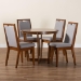 Baxton Studio Ana Modern Grey and Walnut Brown Wood 5-Piece Dining Set - BSOAna-Grey/Walnut-5PC Dining Set