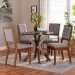 Baxton Studio Mana Modern Grey and Walnut Brown Wood 5-Piece Dining Set - BSOMana-Grey/Walnut-5PC Dining Set