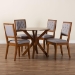 Baxton Studio Mana Modern Grey and Walnut Brown Wood 5-Piece Dining Set - BSOMana-Grey/Walnut-5PC Dining Set