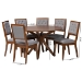 Baxton Studio Mana Modern Grey and Walnut Brown Wood 7-Piece Dining Set - BSOMana-Grey/Walnut-7PC Dining Set