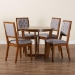 Baxton Studio Kala Modern Grey and Walnut Brown Wood 5-Piece Dining Set - BSOKala-Grey/Walnut-5PC Dining Set