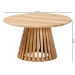 bali & pari Caribic Modern Slatted Acacia Wood Coffee Table - BSOCARIBIC-Natural Wooden-CT