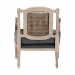 Baxton Studio Clemence French Provincial Grey Fabric Whitewashed Mahogany Wood Armchair - BSOSEA63-Grey Chair