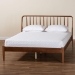 Baxton Studio Maeron Mid-Century Modern Walnut Brown Queen Platform Bed with Spindle Headboard - BSOMG0235-1-Walnut-Queen