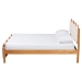 Baxton Studio Lilia Mid-Century Modern Scalloped Cream Boucle and Oak Brown Wood Queen Platform Bed - BSOMG0236-Cream-Queen