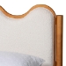 Baxton Studio Lilia Mid-Century Modern Scalloped Cream Boucle and Oak Brown Wood Queen Platform Bed - BSOMG0236-Cream-Queen