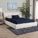Baxton Studio Laverick Modern Cream Boucle Queen Platform Bed with Border Piping - BSOBBT61214-Cream-Queen