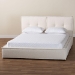 Baxton Studio Laverick Modern Cream Boucle Queen Platform Bed with Border Piping - BSOBBT61214-Cream-Queen