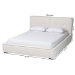 Baxton Studio Laverick Modern Cream Boucle Queen Platform Bed with Border Piping - BSOBBT61214-Cream-Queen