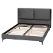 Baxton Studio Etienne Modern Slate Grey Velvet Queen Platform Bed - BSOBBT61231-Dark Grey-Queen