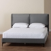 Baxton Studio Etienne Modern Slate Grey Velvet Queen Platform Bed - BSOBBT61231-Dark Grey-Queen