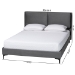 Baxton Studio Etienne Modern Slate Grey Velvet Queen Platform Bed - BSOBBT61231-Dark Grey-Queen