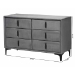 Baxton Studio Etienne Modern Slate Grey Velvet 6-Drawer Dresser - BSOBBT2047 A3-Dark Grey-Dresser