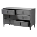 Baxton Studio Etienne Modern Slate Grey Velvet 6-Drawer Dresser - BSOBBT2047 A3-Dark Grey-Dresser