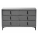 Baxton Studio Etienne Modern Slate Grey Velvet 6-Drawer Dresser - BSOBBT2047 A3-Dark Grey-Dresser