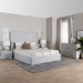 Baxton Studio Cadmus Modern Light Grey Channel-Tufted Fabric King Size 4-Piece Bedroom Set - BSOBBT61237-Light Grey-King 4PC Bedroom Set