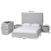 Baxton Studio Cadmus Modern Light Grey Channel-Tufted Fabric King Size 4-Piece Bedroom Set - BSOBBT61237-Light Grey-King 4PC Bedroom Set