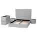 Baxton Studio Cadmus Modern Light Grey Channel-Tufted Fabric King Size 4-Piece Bedroom Set - BSOBBT61237-Light Grey-King 4PC Bedroom Set