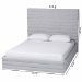 Baxton Studio Cadmus Modern Light Grey Channel-Tufted Fabric King Platform Bed - BSOBBT61237-Light Grey-King