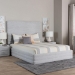 Baxton Studio Cadmus Modern Light Grey Channel-Tufted Fabric King Platform Bed - BSOBBT61237-Light Grey-King
