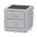 Baxton Studio Cadmus Modern Light Grey Channel-Tufted Fabric 2-Drawer Nightstand - BSOBBT3224.11 A1-Light Grey-NS
