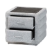 Baxton Studio Cadmus Modern Light Grey Channel-Tufted Fabric 2-Drawer Nightstand - BSOBBT3224.11 A1-Light Grey-NS
