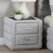 Baxton Studio Cadmus Modern Light Grey Channel-Tufted Fabric 2-Drawer Nightstand - BSOBBT3224.11 A1-Light Grey-NS