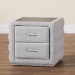 Baxton Studio Cadmus Modern Light Grey Channel-Tufted Fabric 2-Drawer Nightstand - BSOBBT3224.11 A1-Light Grey-NS